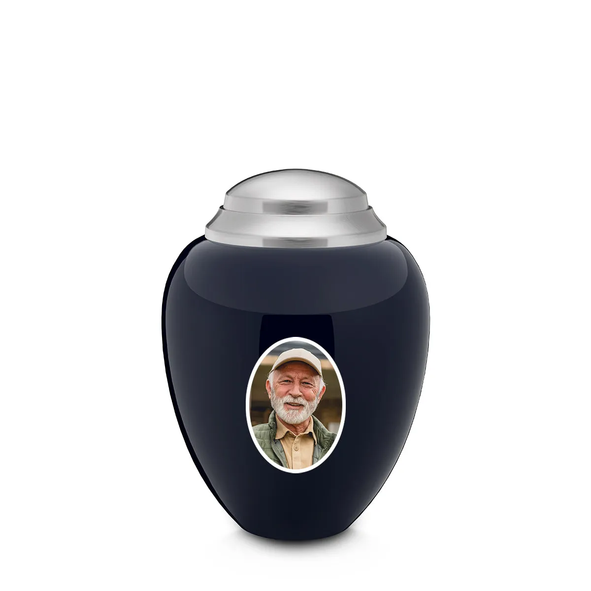 Keepsake Tribute Navy & Brushed Portrait Cremation Urn