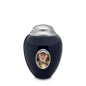 Keepsake Tribute Navy & Brushed Portrait Cremation Urn