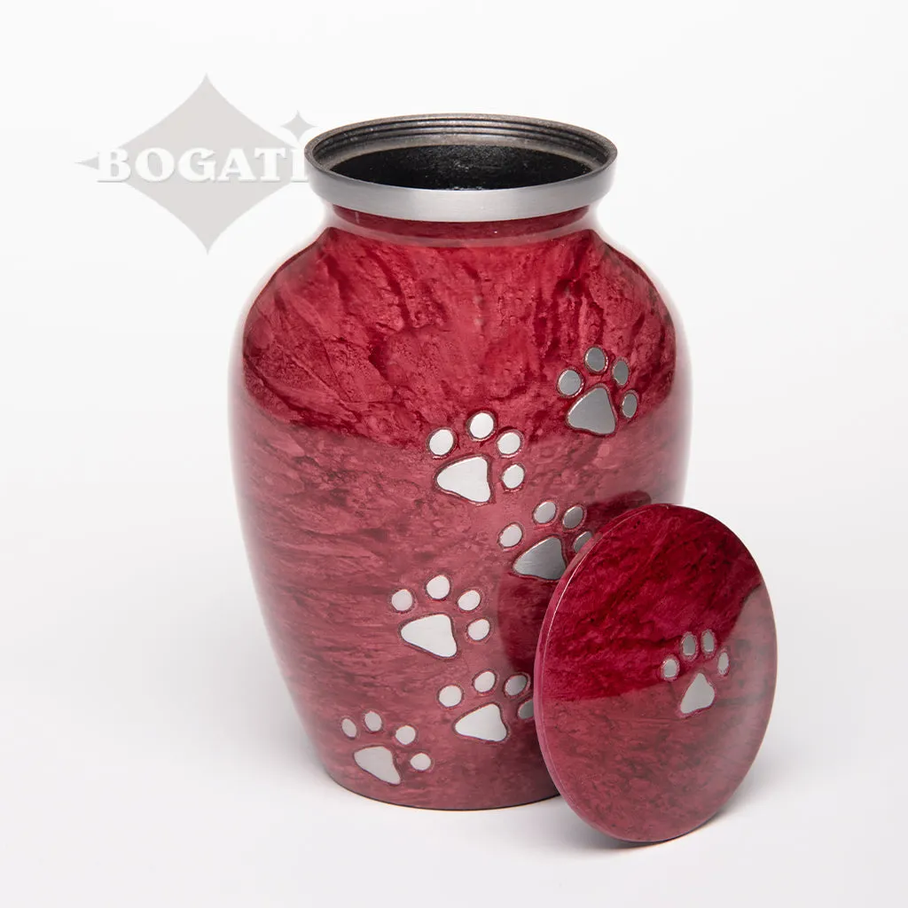 LARGE Alloy Pet Urn -1658  "Paws to Heaven" - Marbled Stone Finish
