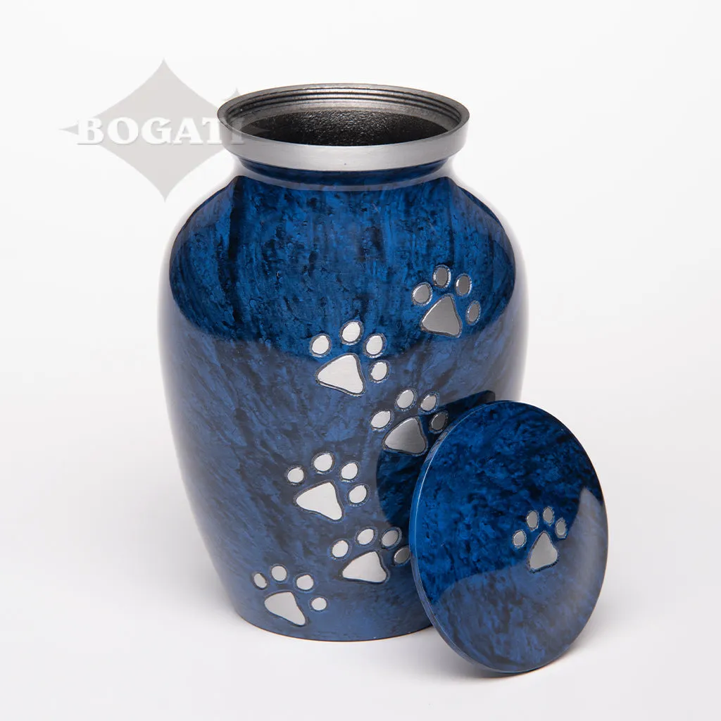 LARGE Alloy Pet Urn -1658  "Paws to Heaven" - Marbled Stone Finish