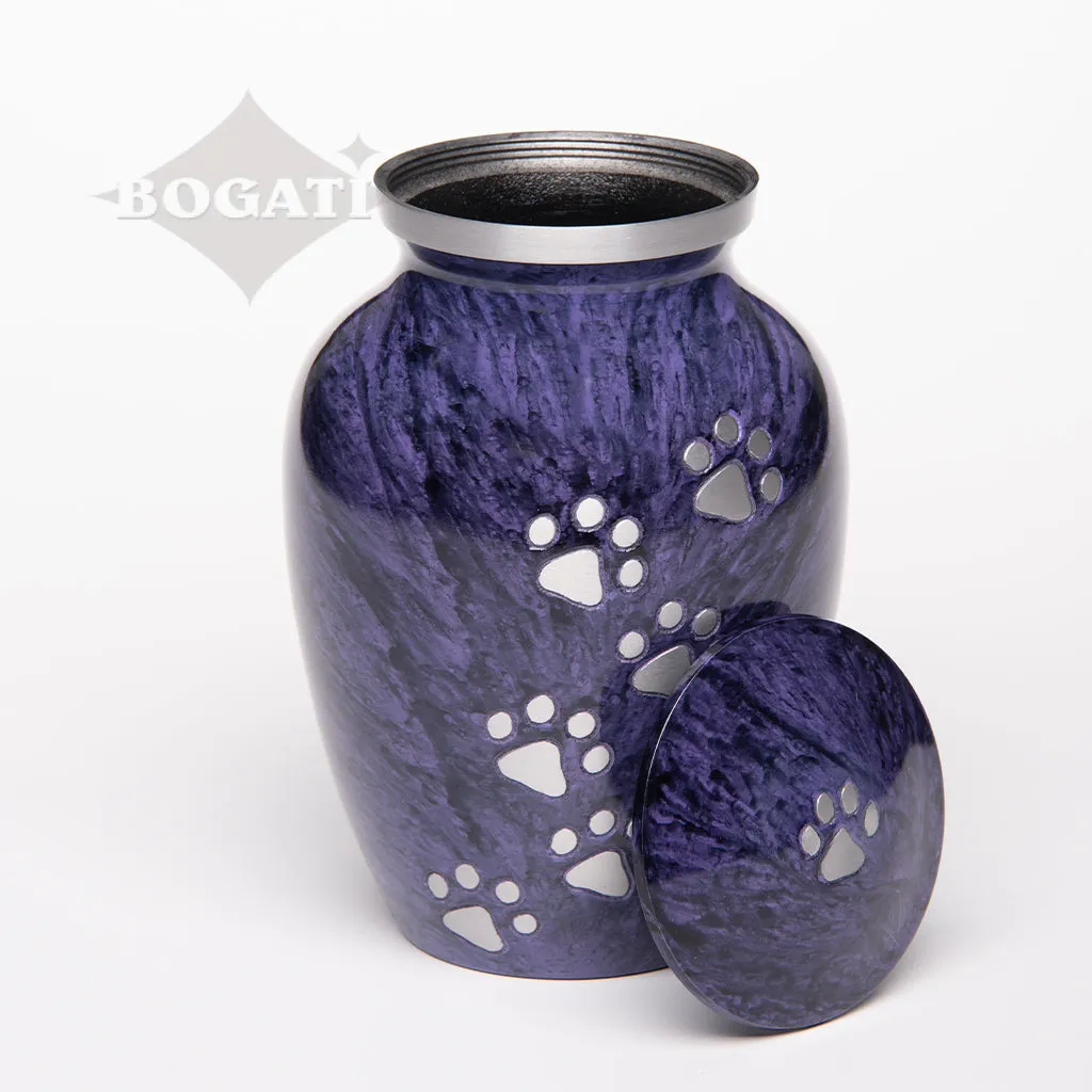 LARGE Alloy Pet Urn -1658  "Paws to Heaven" - Marbled Stone Finish