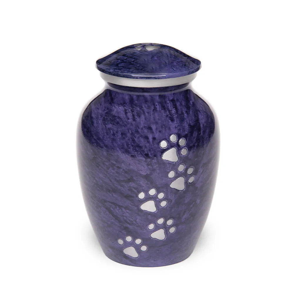 MEDIUM Alloy Pet Urn - 1658 "Paws to Heaven" - Marbled Stone Finish