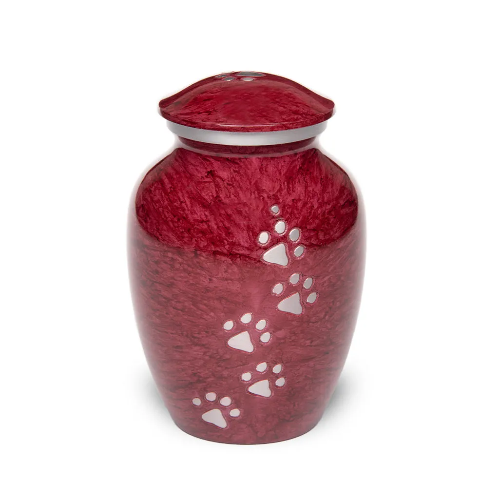MEDIUM Alloy Pet Urn - 1658 "Paws to Heaven" - Marbled Stone Finish
