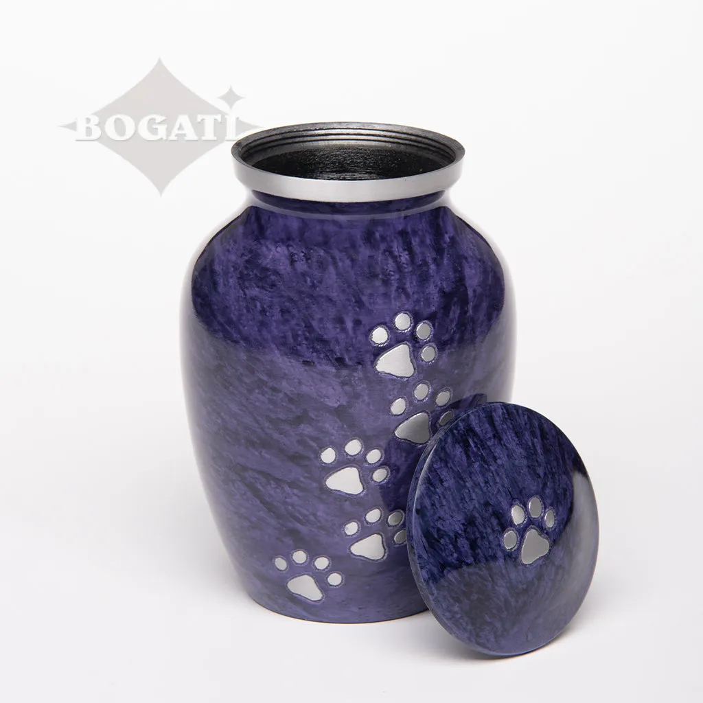 MEDIUM Alloy Pet Urn - 1658 "Paws to Heaven" - Marbled Stone Finish
