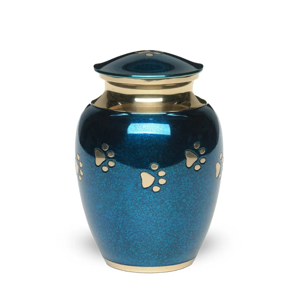 MEDIUM Brass Pet Urn - "Forever Paw"