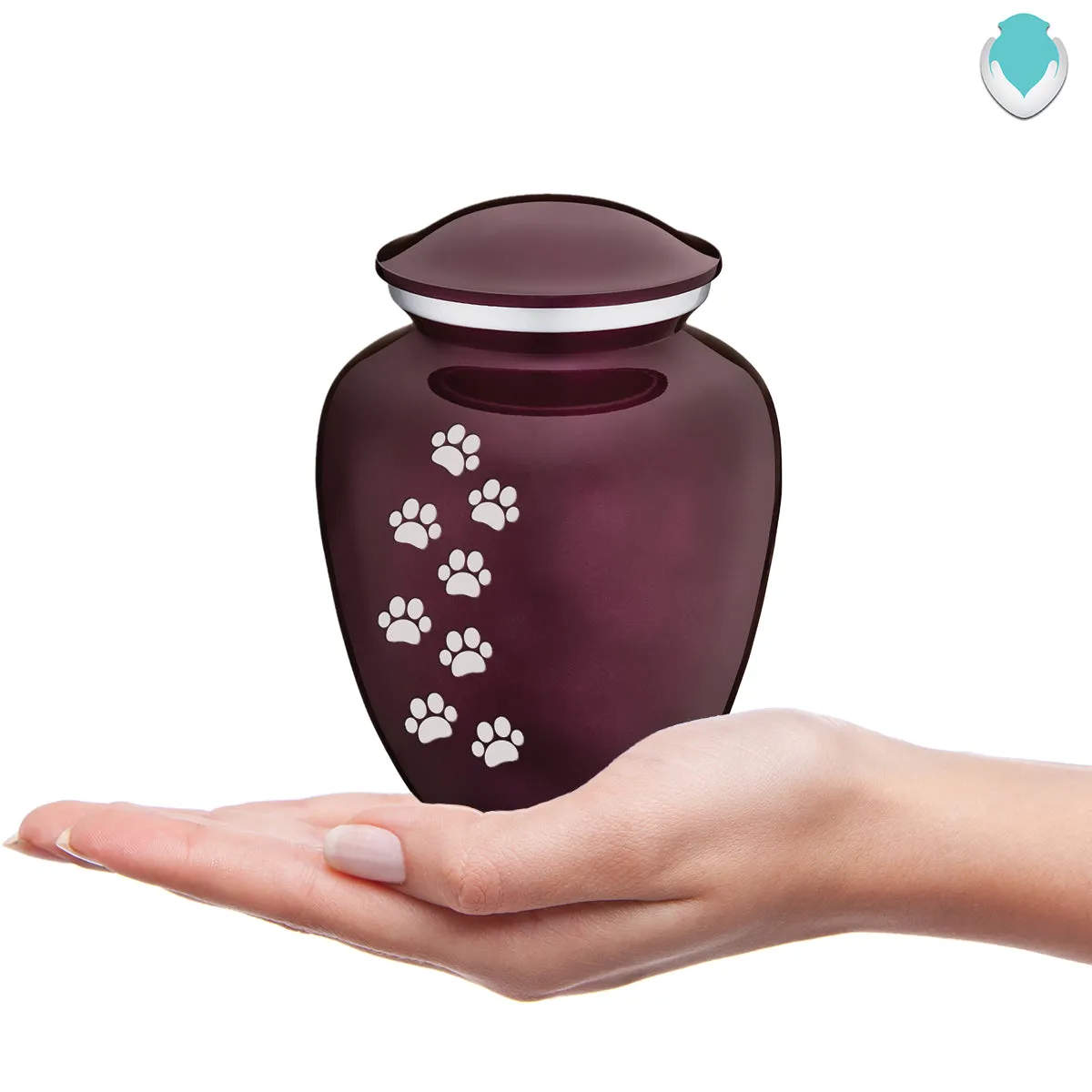 Medium Embrace Cherry Purple Walking Paws Pet Cremation Urn
