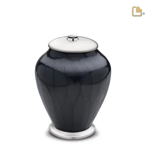 Medium Tall Simplicity Midnight Pearl Cremation Urn - COMFORT by LoveUrns
