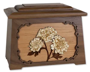 Mums Astoria Cremation Urn with Wood Inlay Art