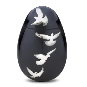 Nirvana Oval Brass Cremation Urn with Doves