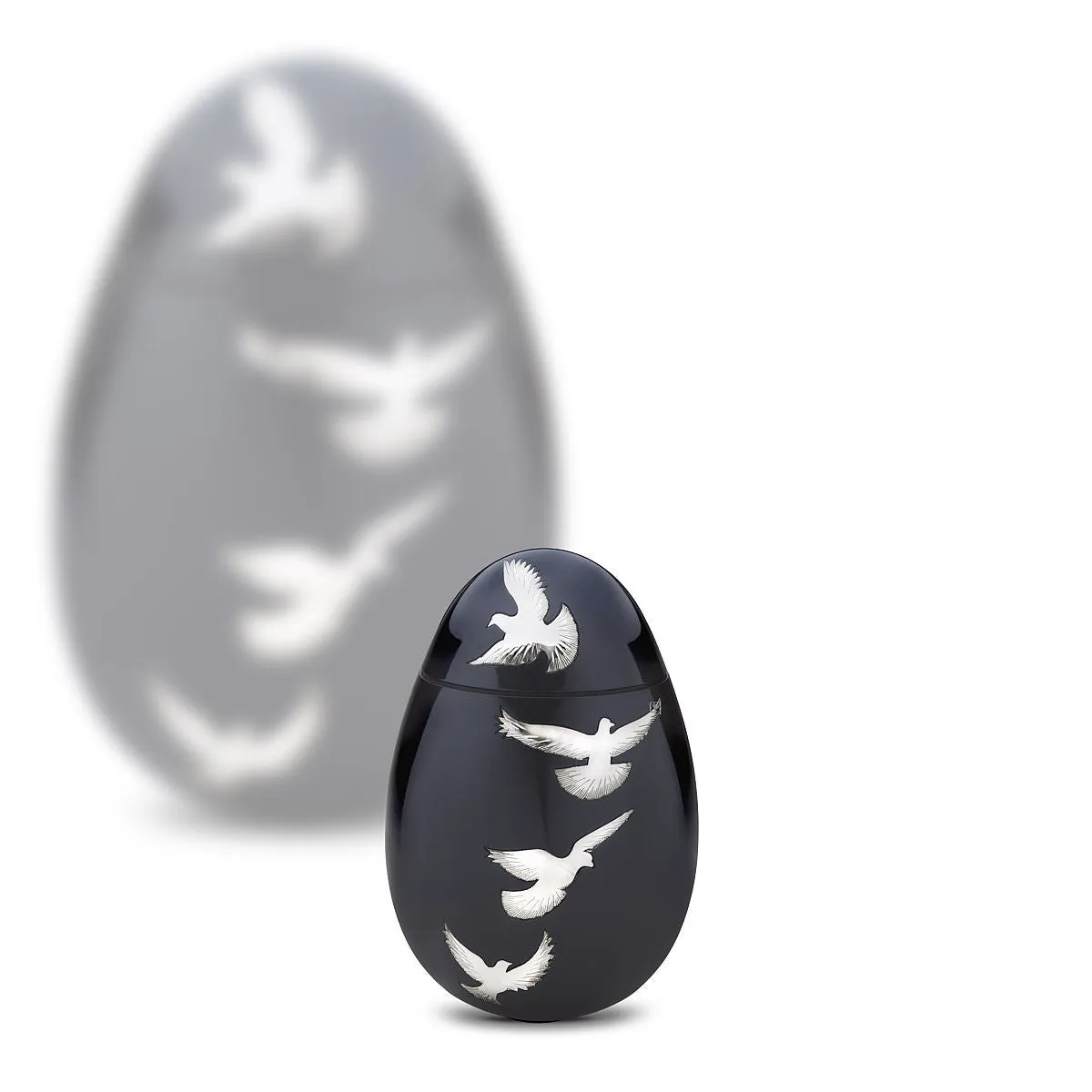 Nirvana Oval Brass Cremation Urn with Doves