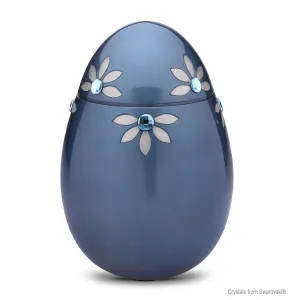 Nirvana Oval Brass Cremation Urn with Swarovski Crystal Flowers