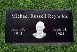 Personalized Granite Grave Marker - Center Oval Photo Marker
