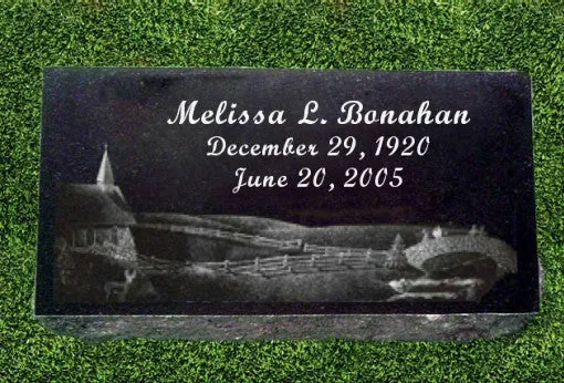 Personalized Granite Grave Marker - Country Parish