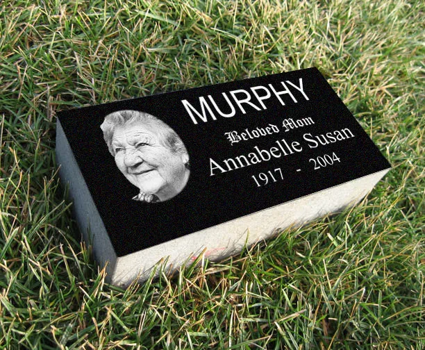Personalized Granite Grave Marker - Oval Portrait