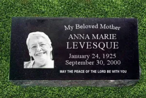 Personalized Granite Grave Marker - Rectangle Portrait
