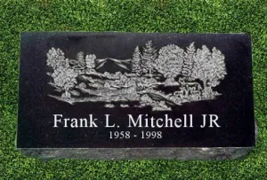 Personalized Granite Grave Marker - Woodlands