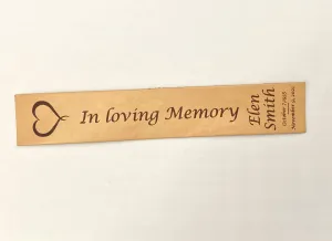 Personalized Memorial Leather Bookmark