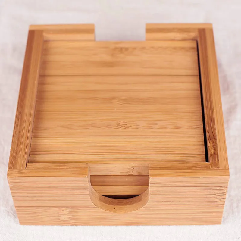 Personalized "Memorial Script" Bamboo Wood Coasters Sympathy Gift (Set of 4)