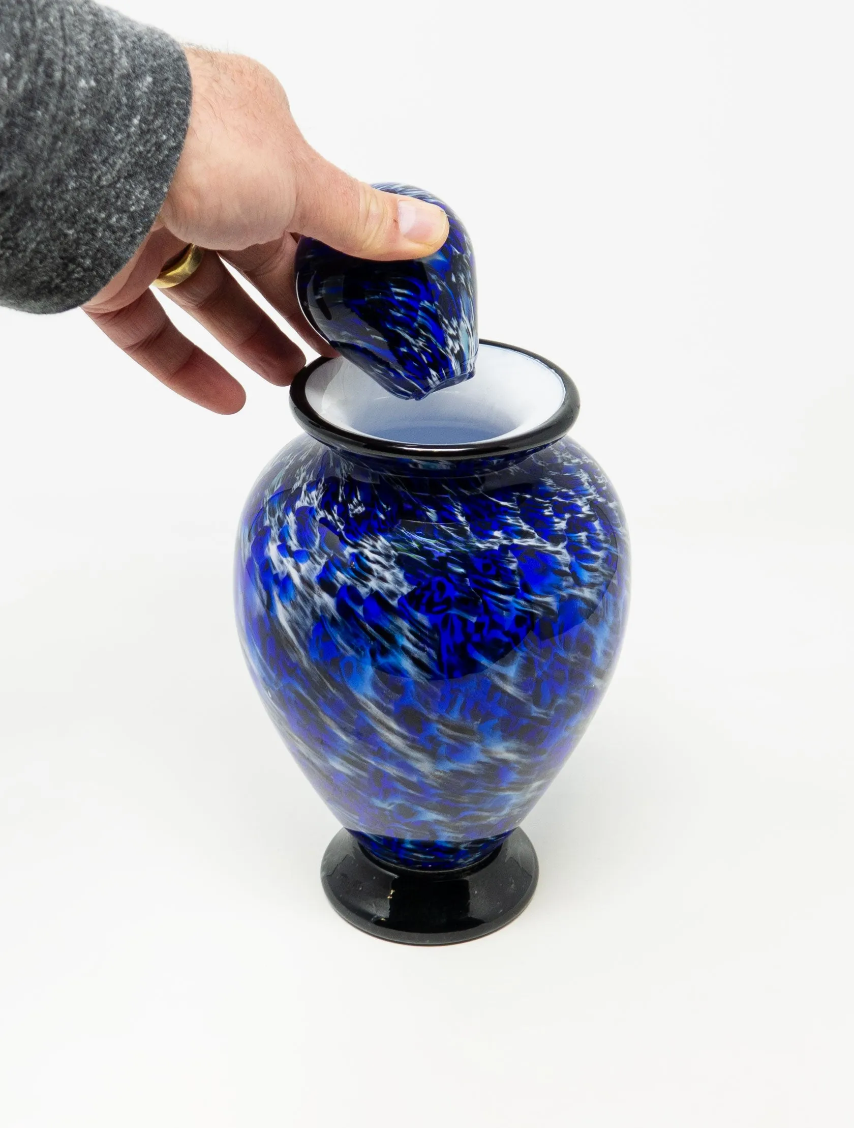 Pet Hand Blown Glass Cremation Urn in Atlantic Water