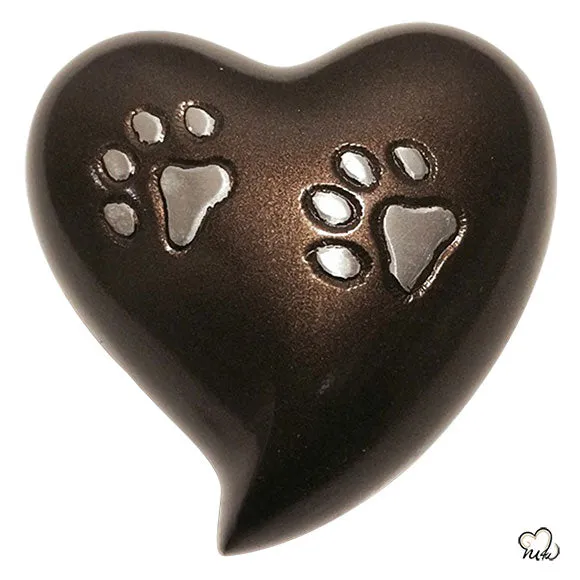 Pet Keepsake Heart Urn in Brown