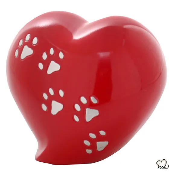 Pet Keepsake Heart Urn in Red