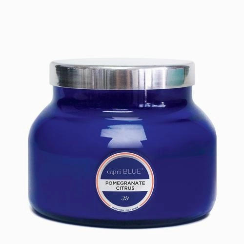 Petite Blue Jar Pomegranate 8 oz candle