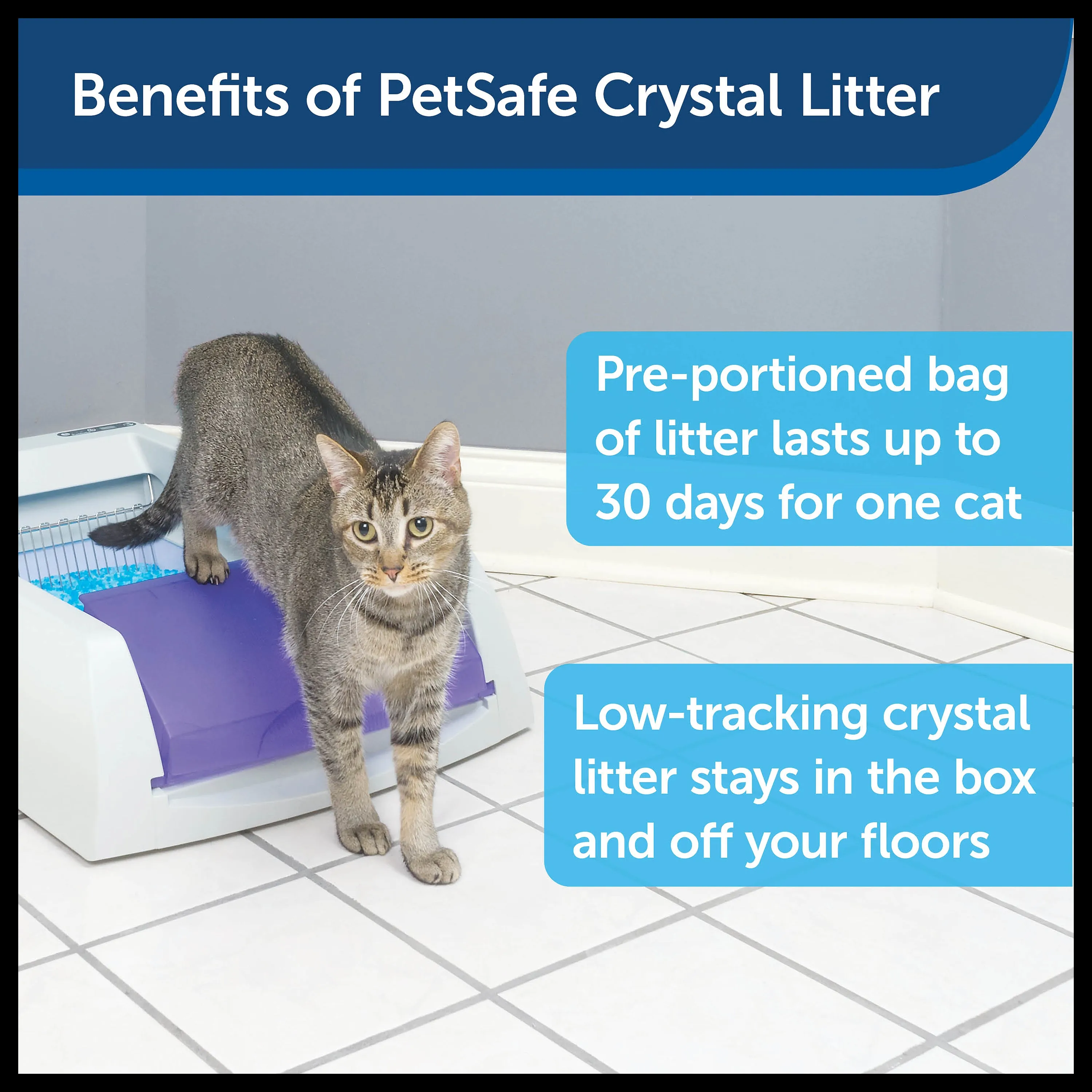 PetSafe PAC00-14231 ScoopFree Litter Tray Refills w/ Premium Blue Crystals -3-Pk