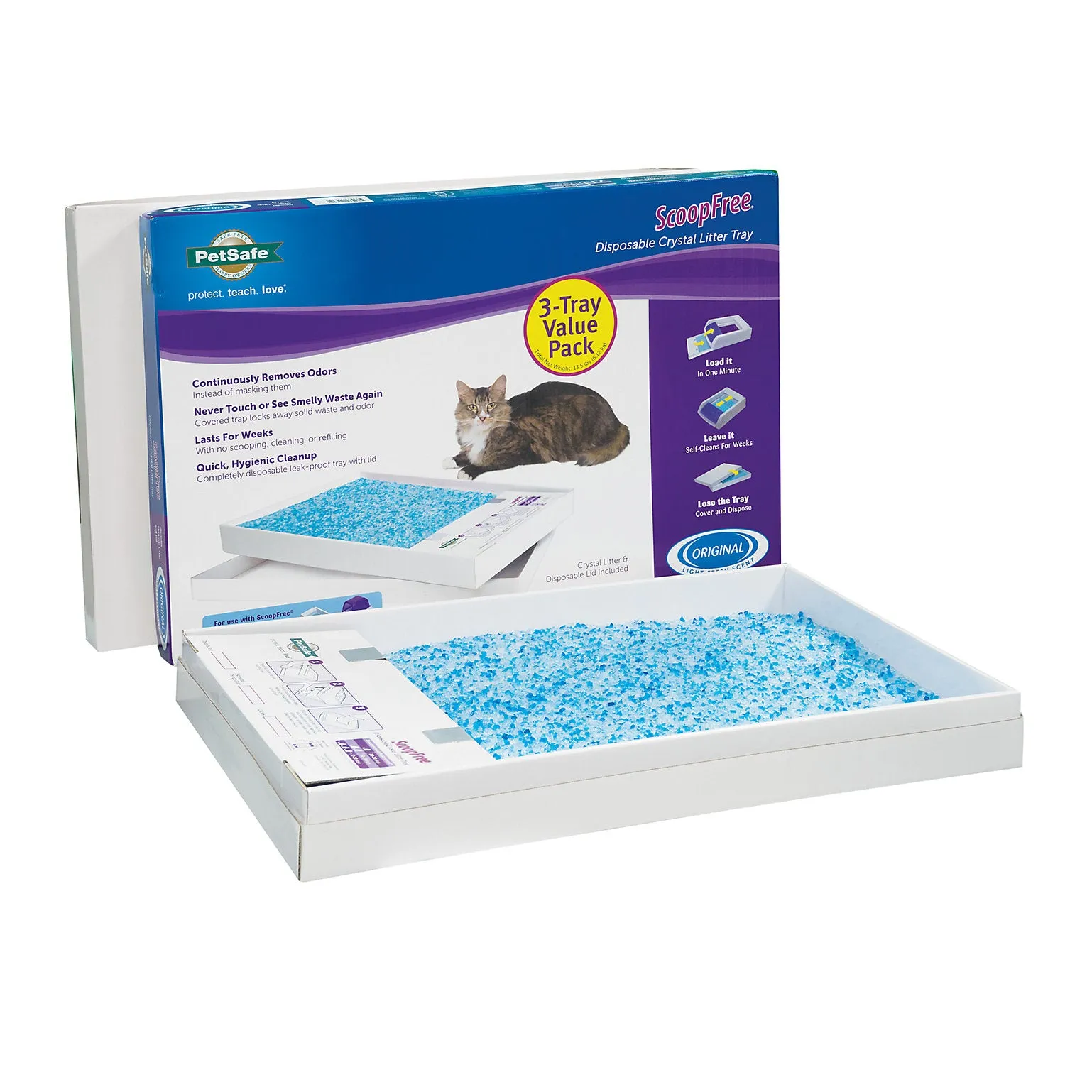 PetSafe PAC00-14231 ScoopFree Litter Tray Refills w/ Premium Blue Crystals -3-Pk