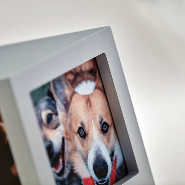 Photo Cube Urn for Pet Ashes - Silver