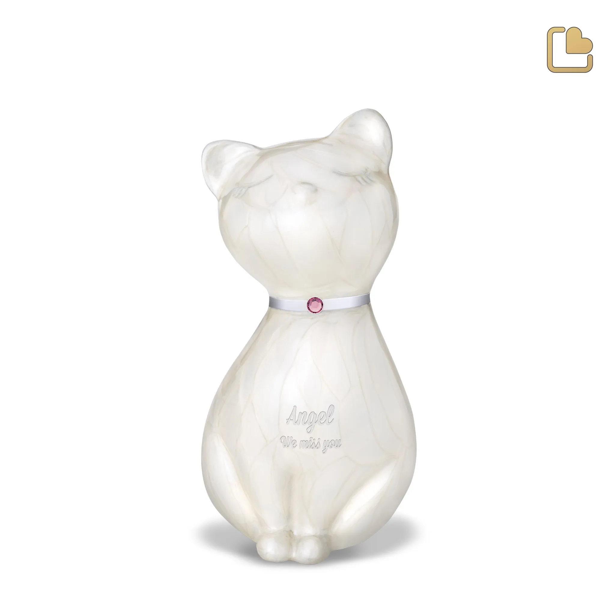 Princess Cat White Pet Urn
