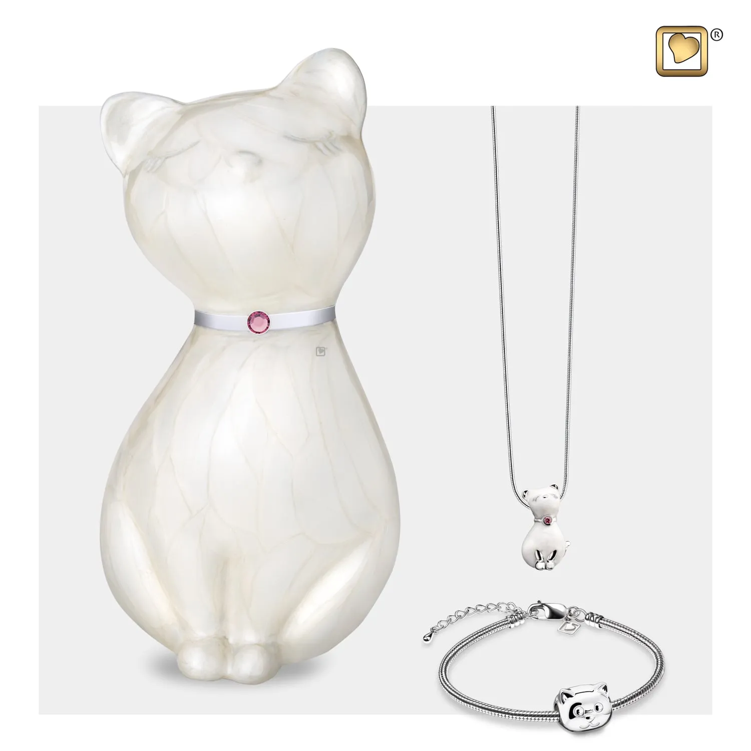 Princess Cat White Pet Urn