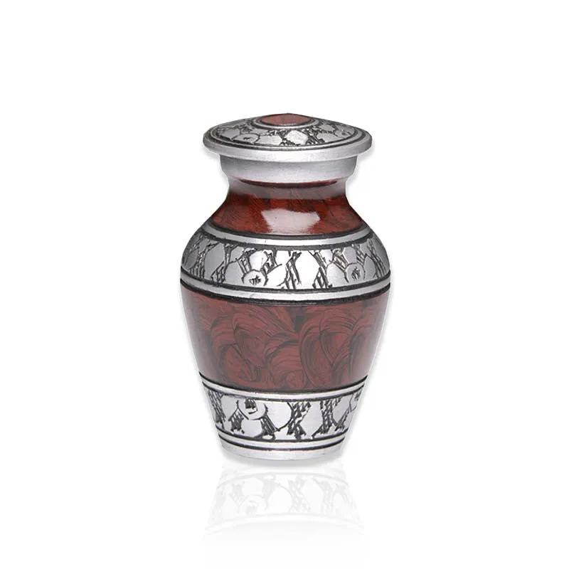 Regal Metal Cremation Urn in Espresso Brown - Affordable Alloy Metal Urns