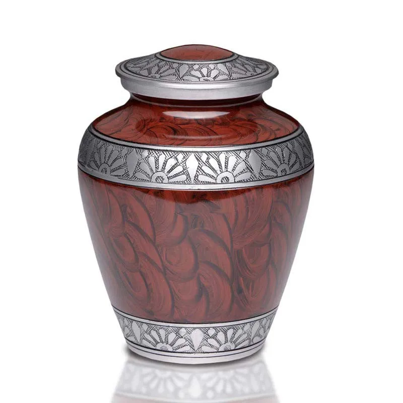 Regal Metal Cremation Urn in Espresso Brown - Affordable Alloy Metal Urns