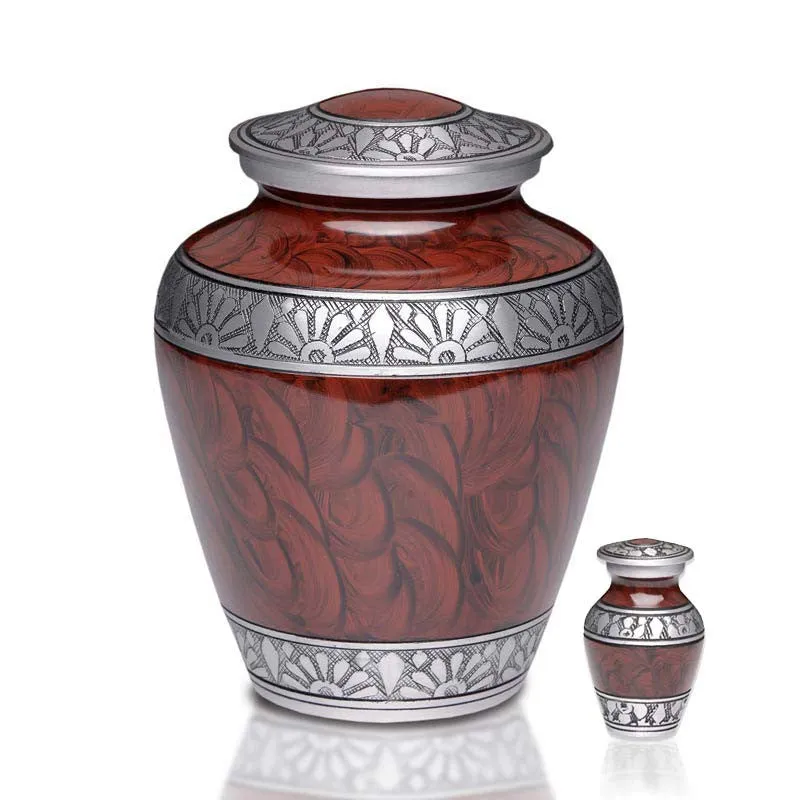 Regal Metal Cremation Urn in Espresso Brown - Affordable Alloy Metal Urns
