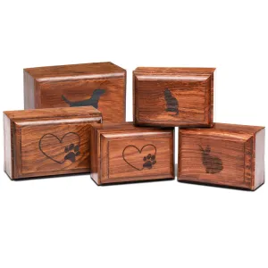 Rosewood Urn  -2705- Bevel Edge - Set of 5 Pet urns