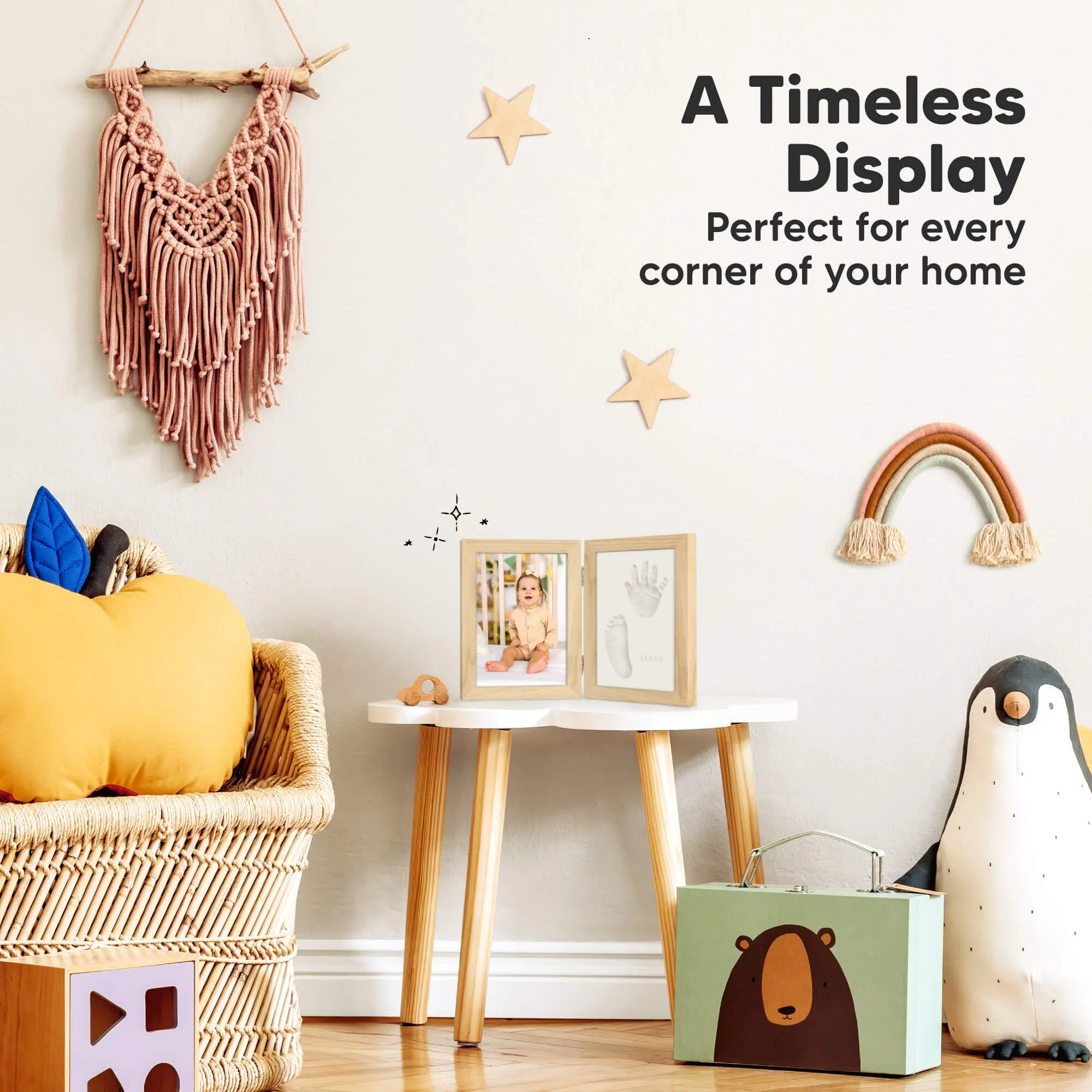 Rune Hand & Footprint Keepsake Frame (Ash Wood)