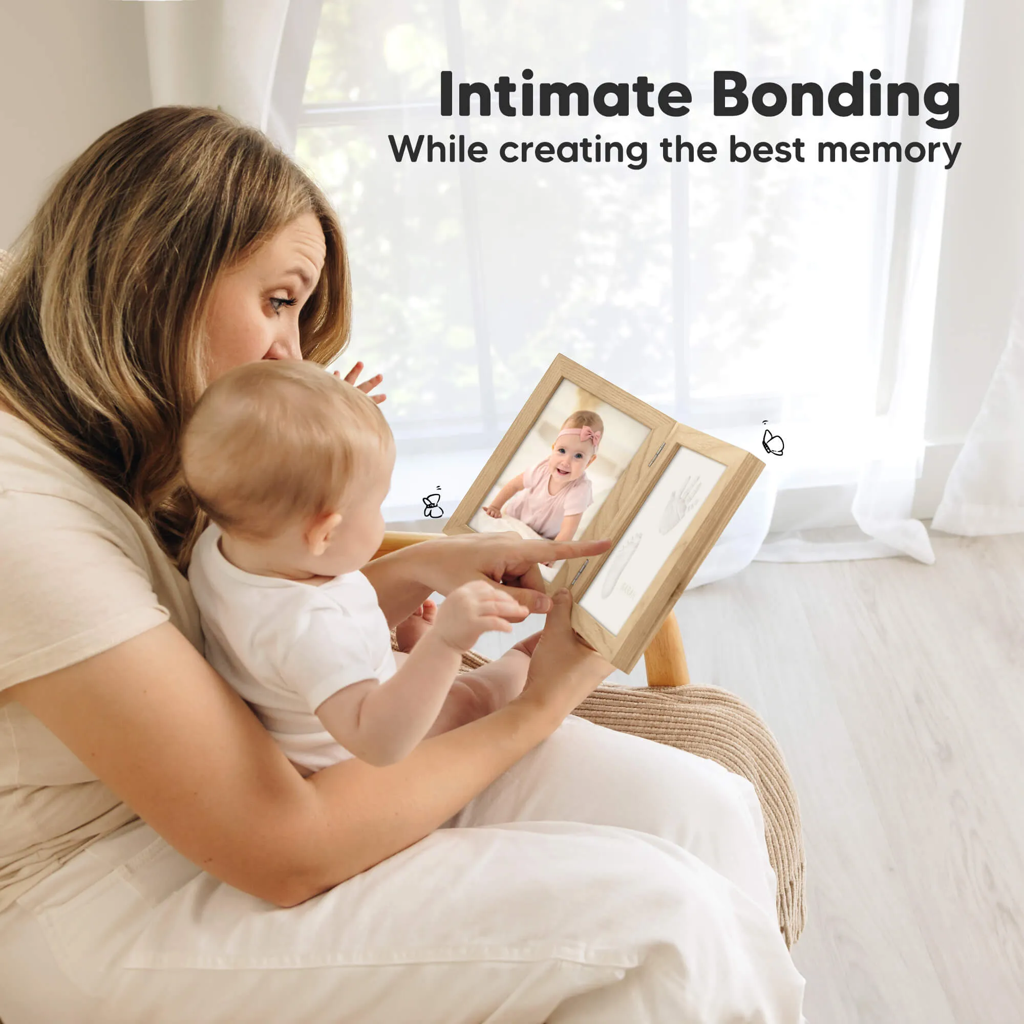 Rune Hand & Footprint Keepsake Frame (Ash Wood)