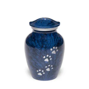 SMALL Alloy Pet Urn - 1658 "Paws to Heaven" - Marbled Stone Finish