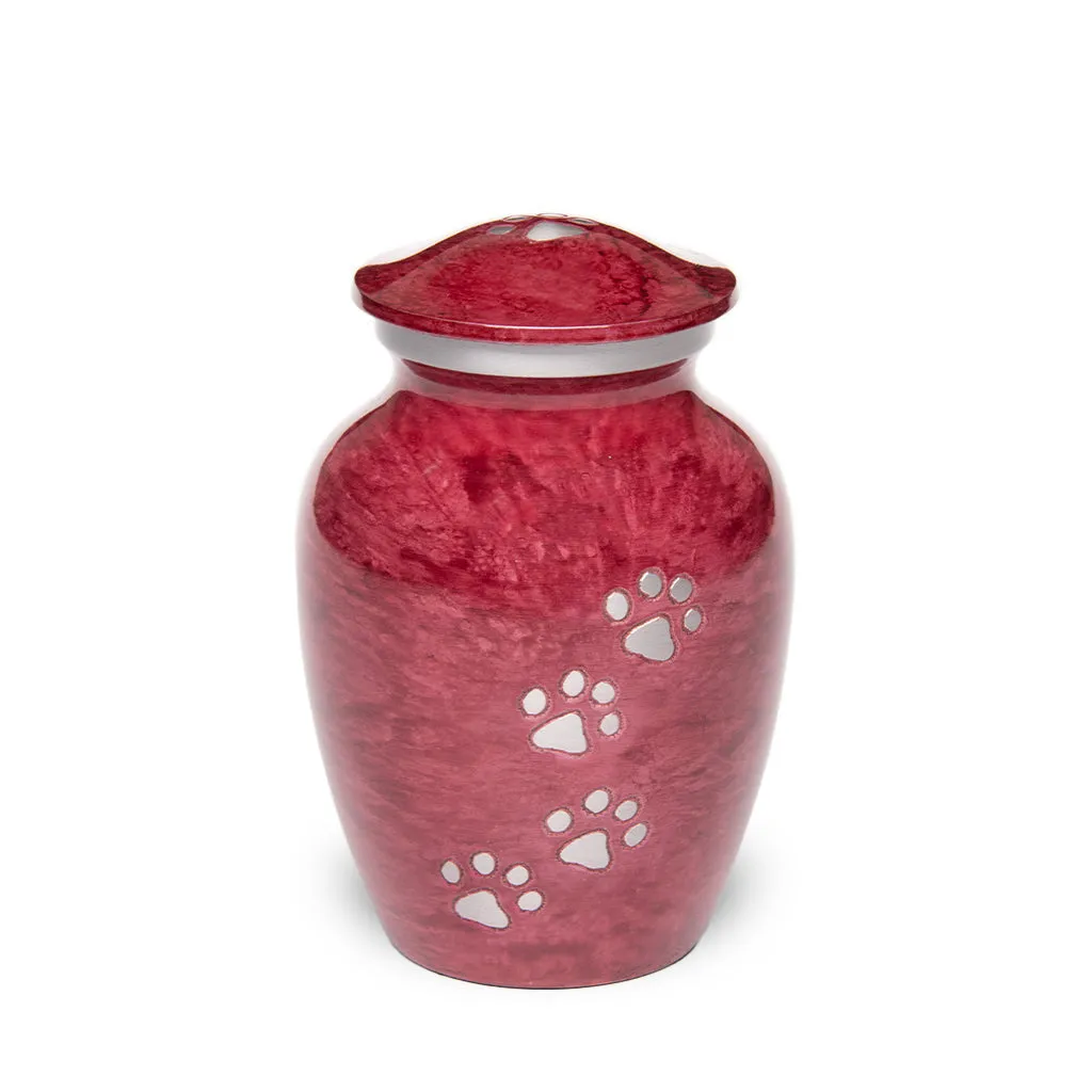 SMALL Alloy Pet Urn - 1658 "Paws to Heaven" - Marbled Stone Finish