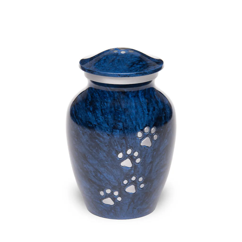 SMALL Alloy Pet Urn - 1658 "Paws to Heaven" - Marbled Stone Finish