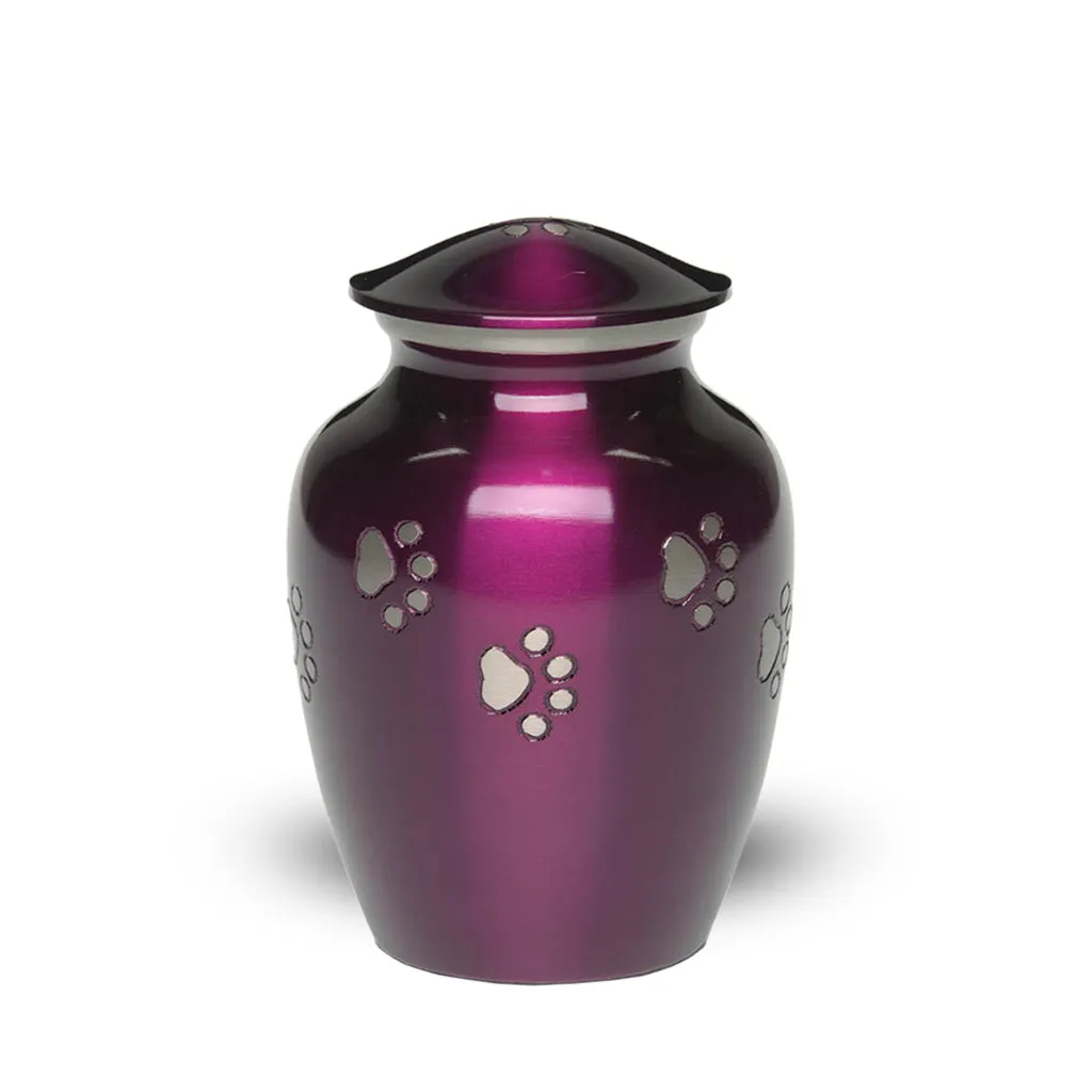 SMALL Brass Pet Urn - "Forever Paw"