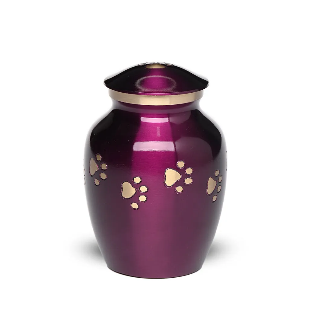 SMALL Brass Pet Urn - "Forever Paw"