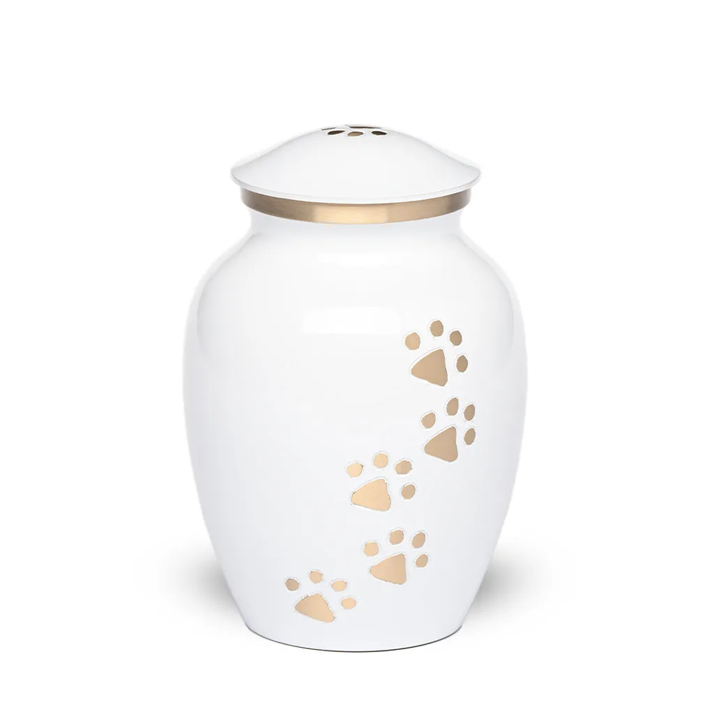 SMALL  Brass Pet Urn - "Paws to Heaven"