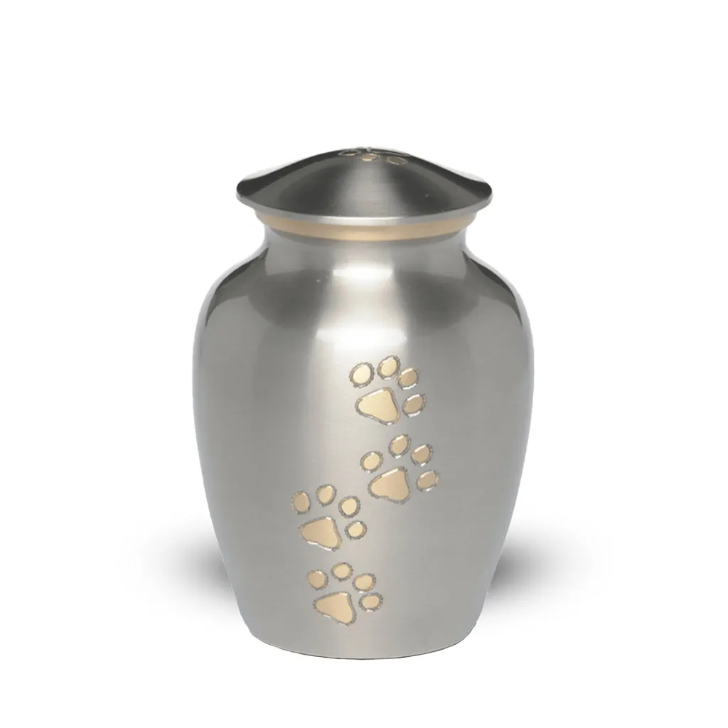 SMALL  Brass Pet Urn - "Paws to Heaven"