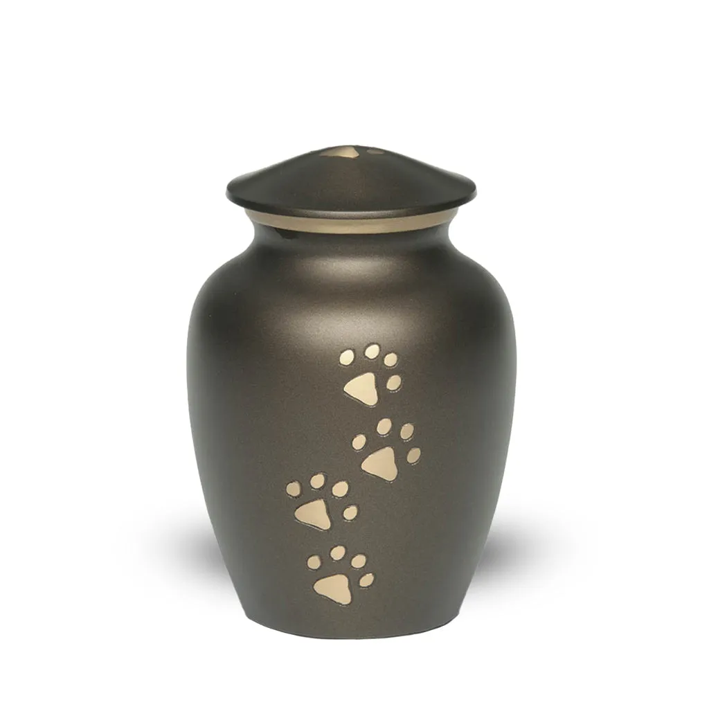 SMALL  Brass Pet Urn - "Paws to Heaven"