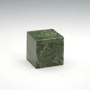 Small Cube Cultured Marble Urn in Emerald