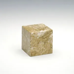Small Cube Cultured Marble Urn in Neptune