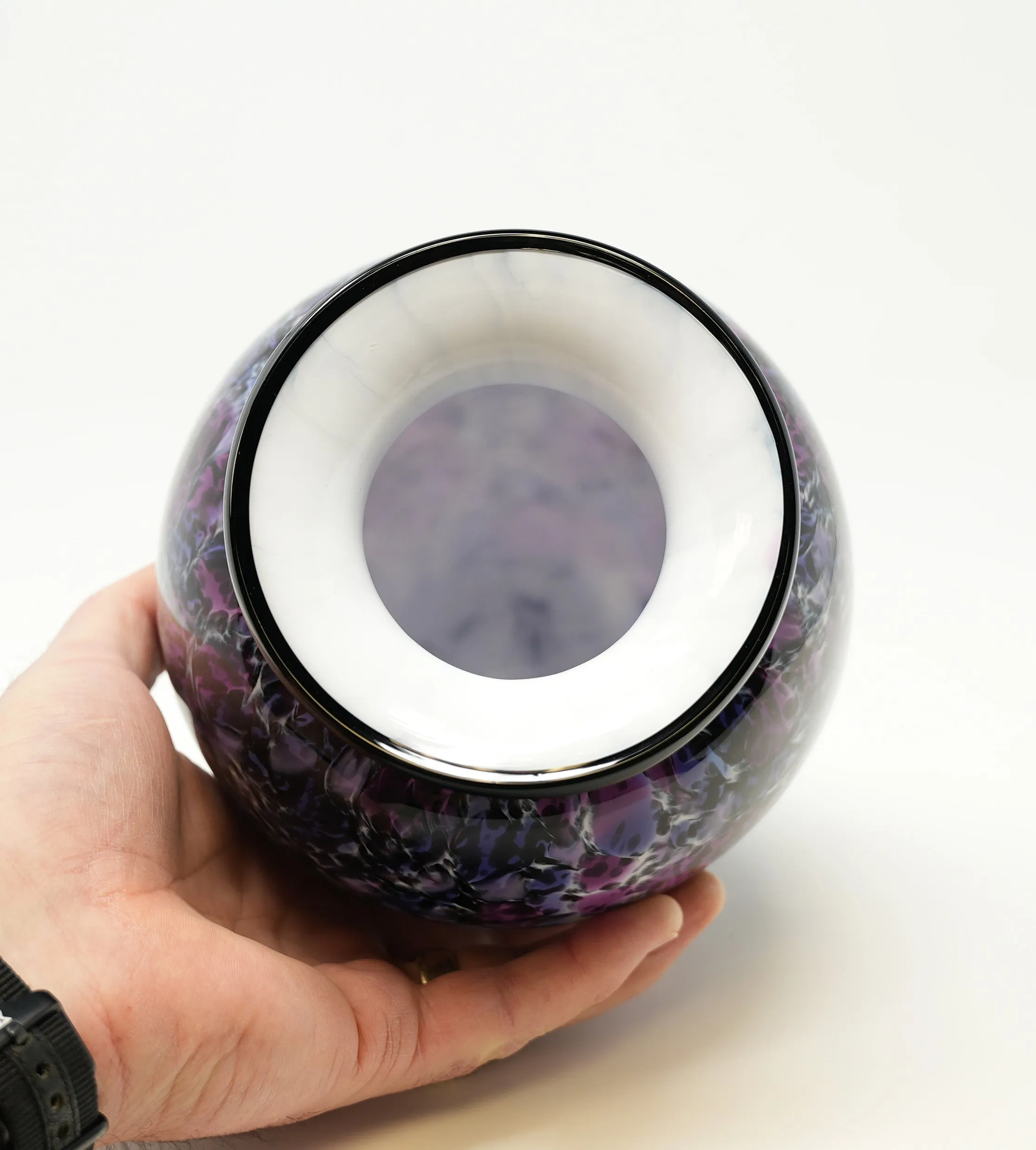 Small Hand Blown Glass Cremation Urn in Amato Lee's Frit