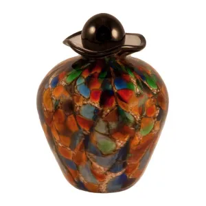 Small Hand Blown Glass Cremation Urn in Bella Autumn