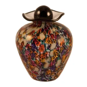 Small Hand Blown Glass Cremation Urn in Bella Desert